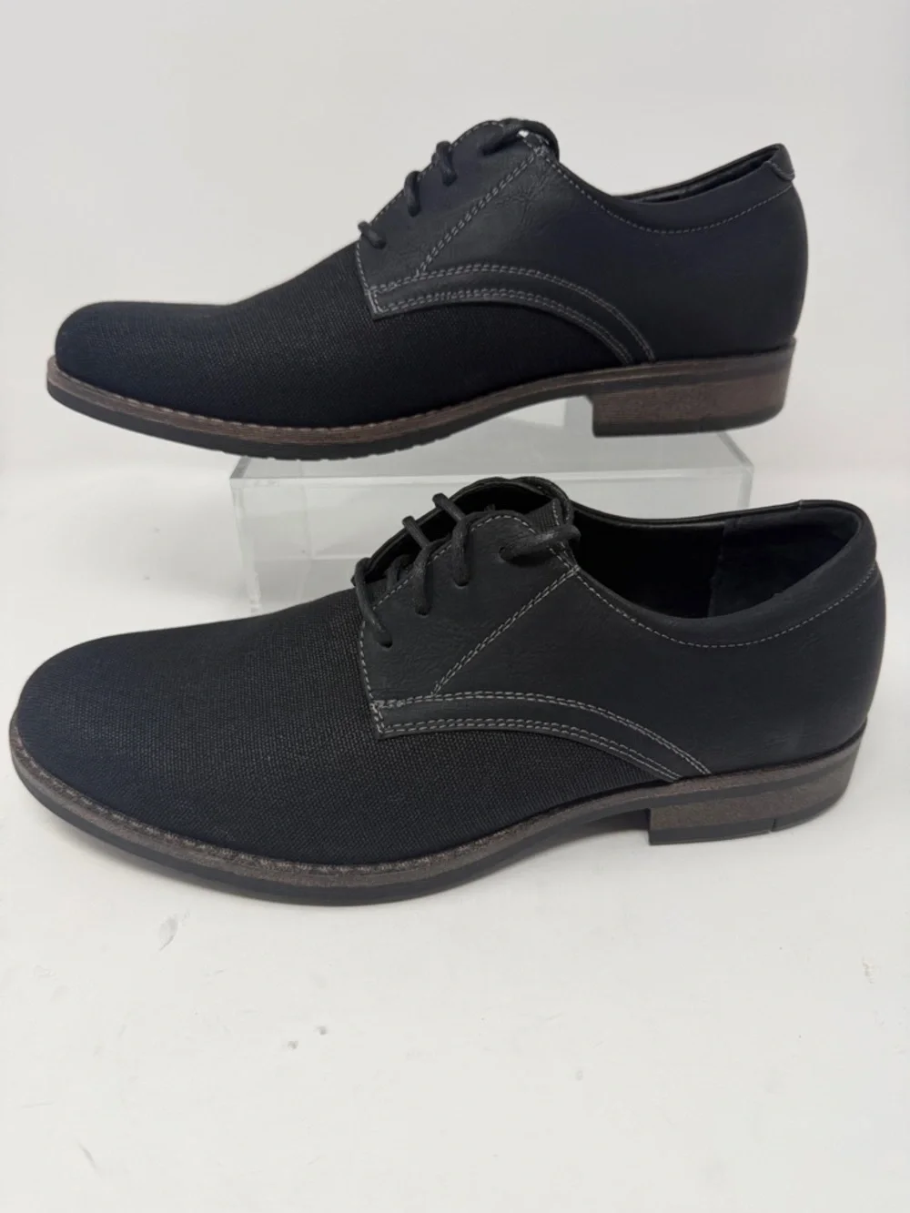 Perry Ellis Black Lace-Up Dress Shoes - Sleek Oxford Style Size 8